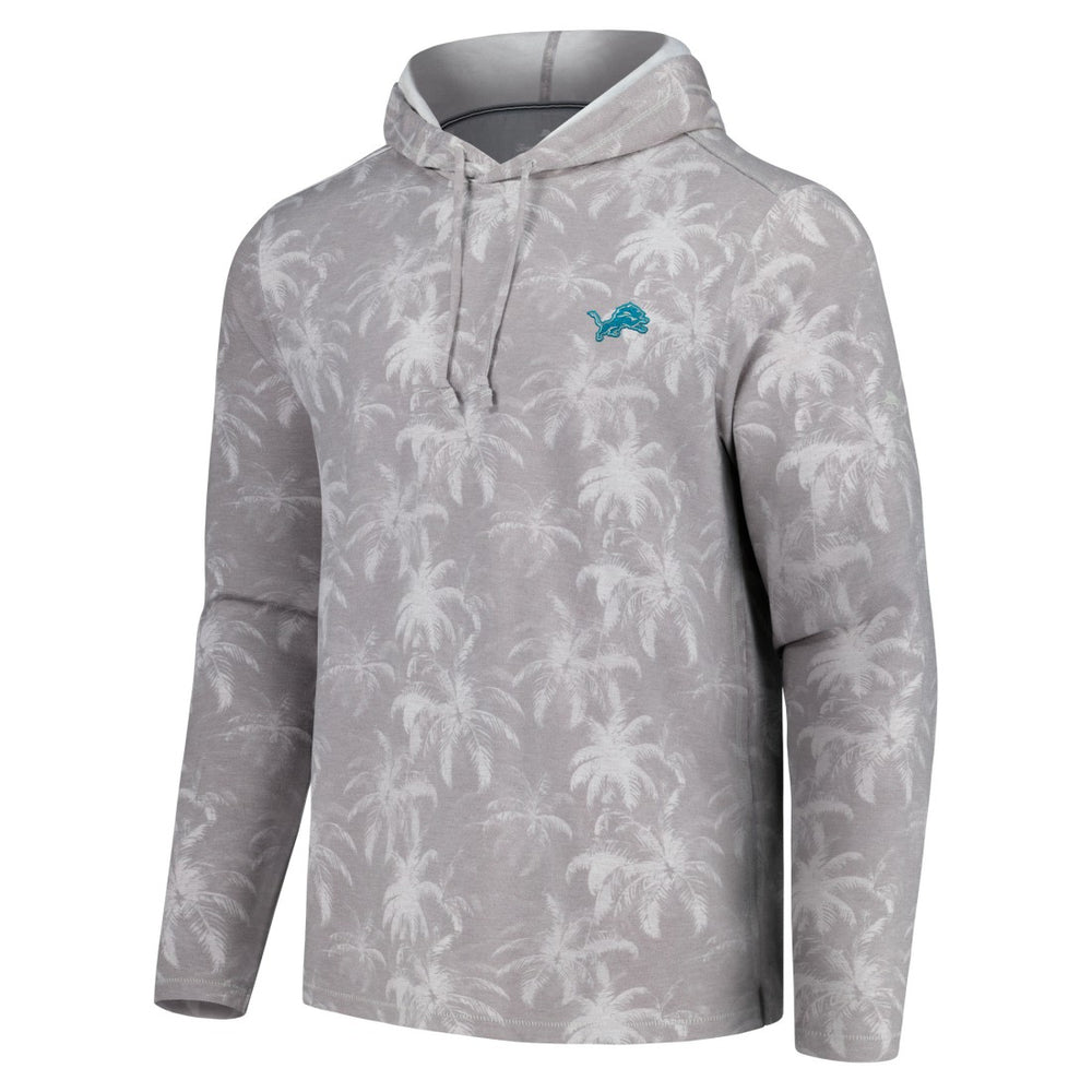 Detroit Lions Palm Frenzy Hoodie Long Sleeve T-Shirt Gray