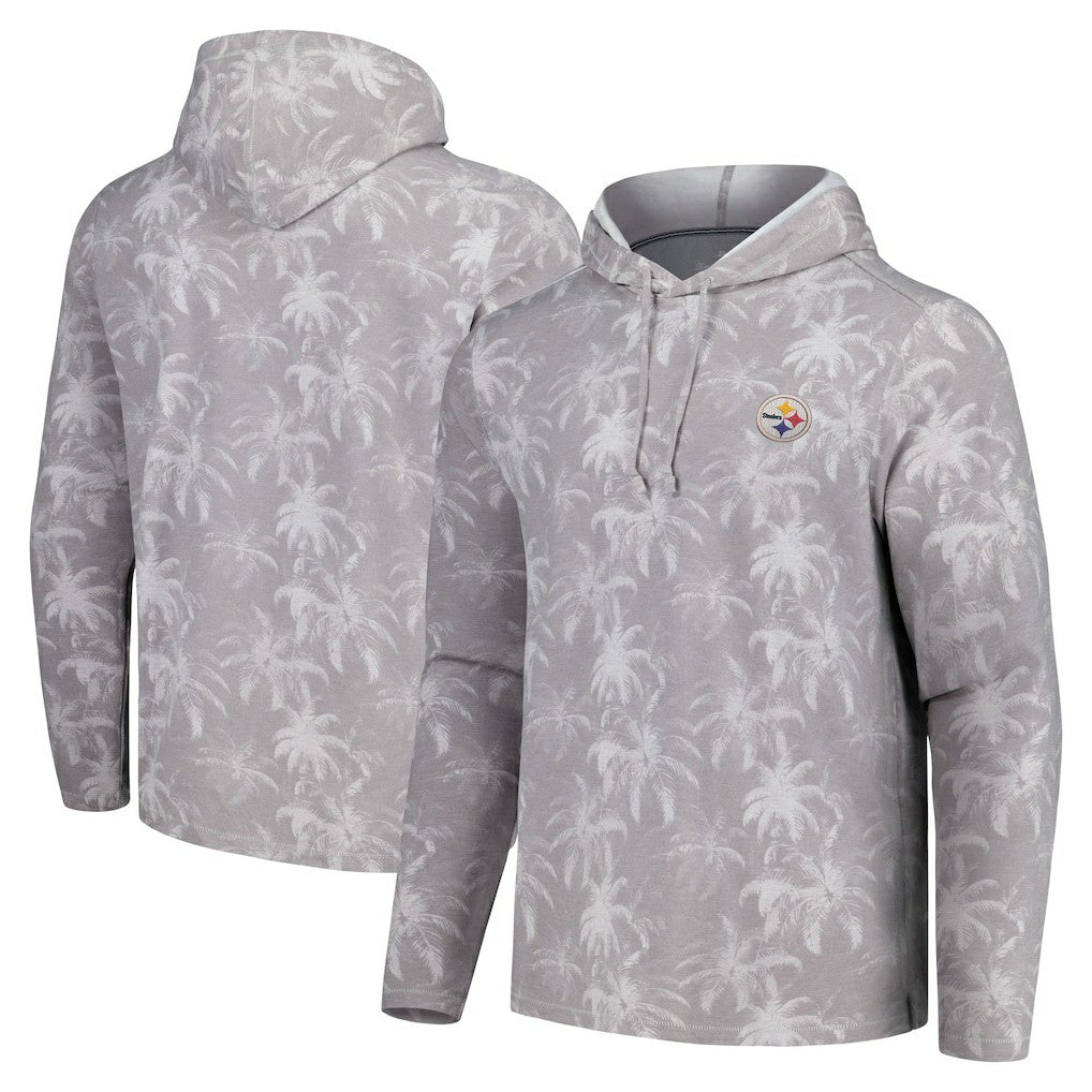 Pittsburgh Steelers Palm Frenzy Hoodie Long Sleeve T-Shirt Gray