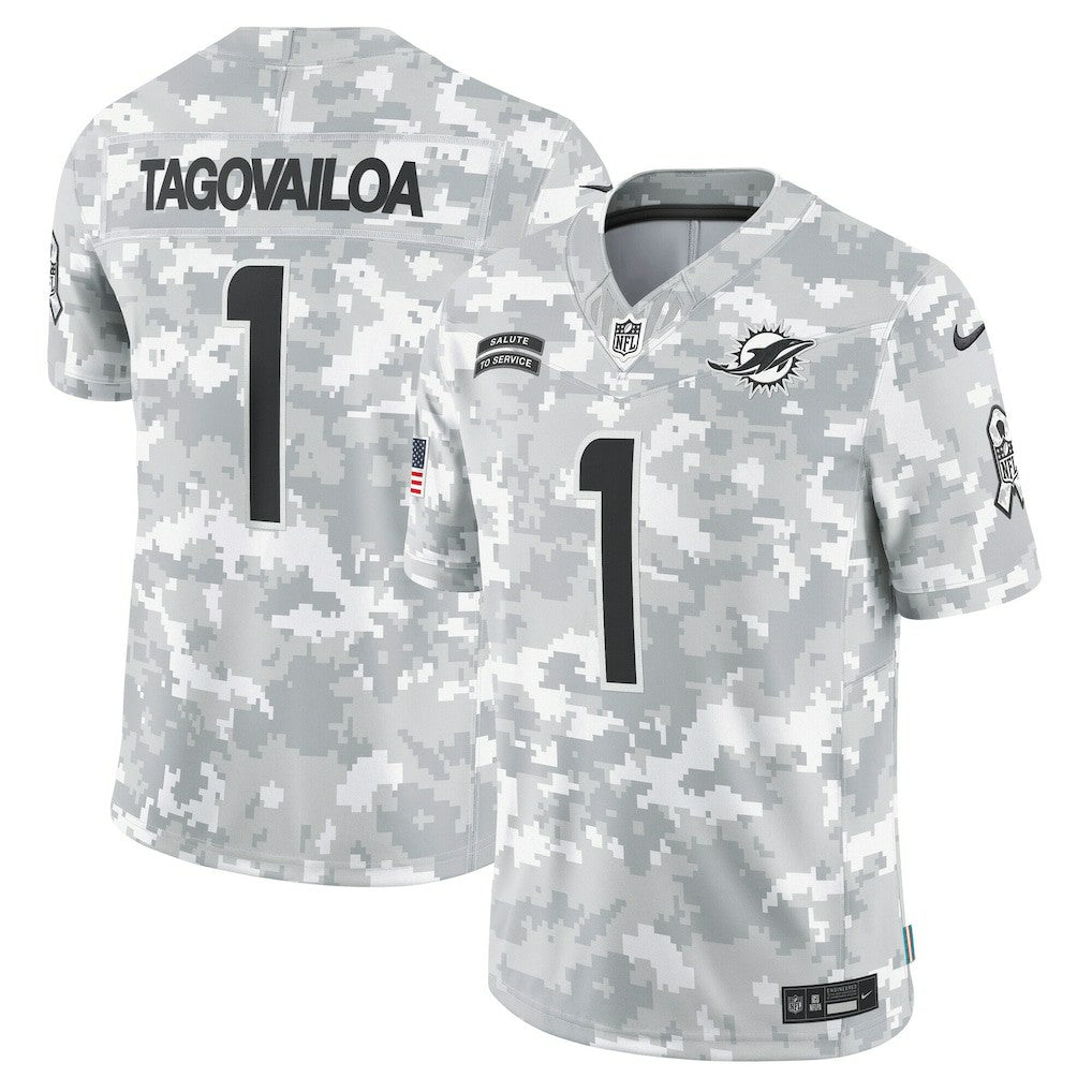 Tua Tagovailoa Miami Dolphins 2024 Salute to Service Limited Jersey Arctic Camo