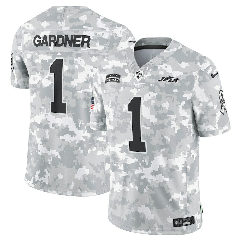 Sauce Gardner New York Jets 2024 Salute to Service Limited Jersey Arctic Camo
