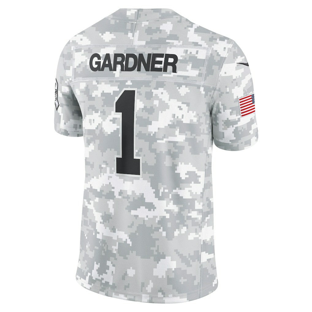 Sauce Gardner New York Jets 2024 Salute to Service Limited Jersey Arctic Camo