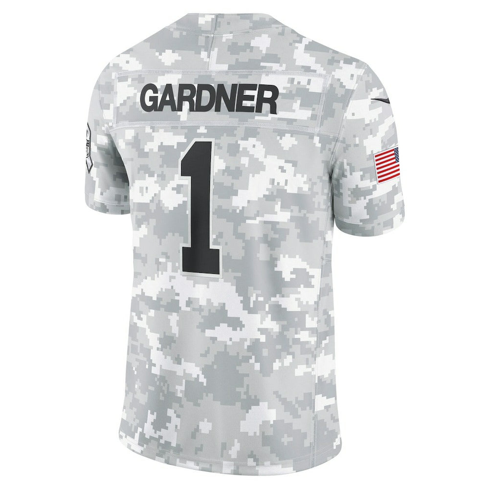 Sauce Gardner New York Jets 2024 Salute to Service Limited Jersey Arctic Camo