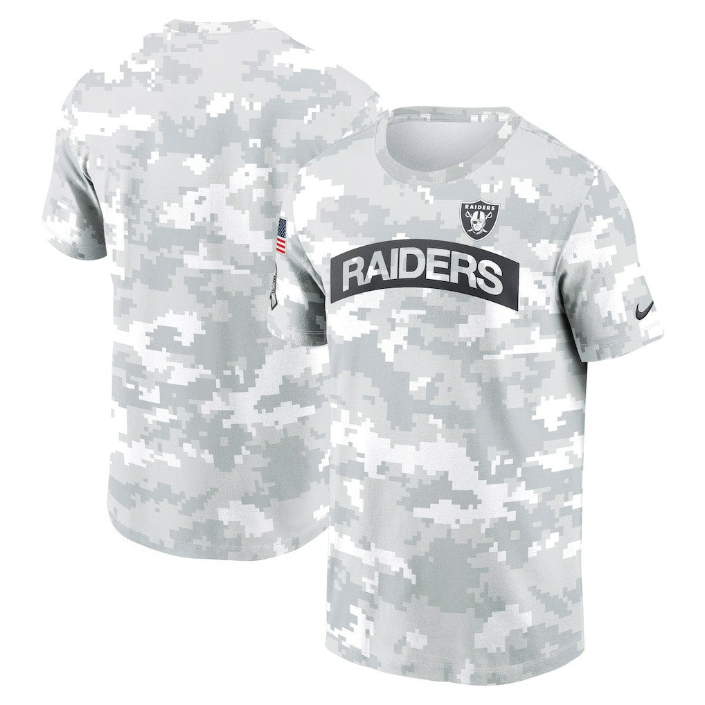 Las Vegas Raiders 2024 Salute To Service Performance T-Shirt Arctic Camo