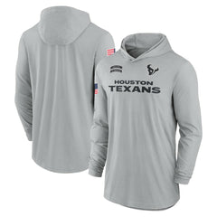 Houston Texans 2024 Salute to Service Lightweight Dri-FIT Long Sleeve Hoodie T-Shirt Gray