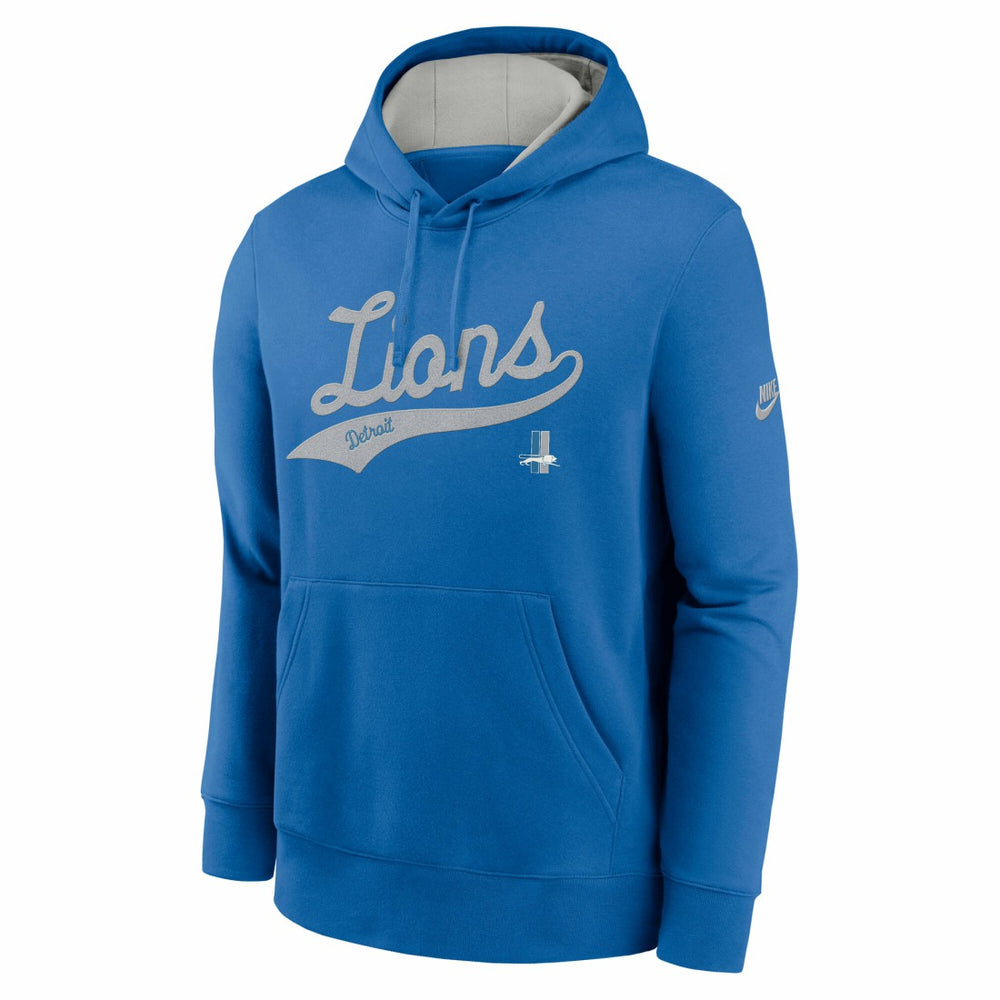 Detroit Lions Rewind Club Logo Pullover Hoodie Blue