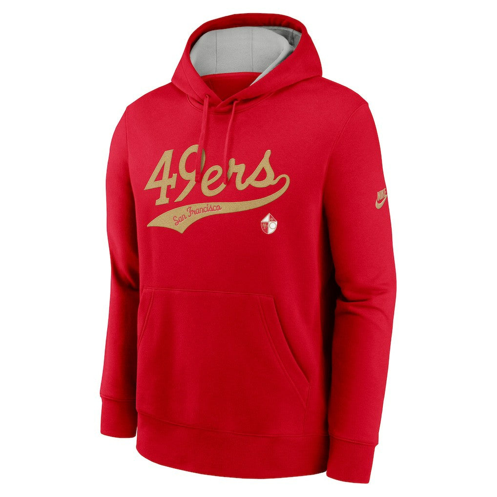 San Francisco 49ers Rewind Club Logo Pullover Hoodie Scarlet