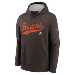 Cleveland Browns Rewind Club Logo Pullover Hoodie Brown