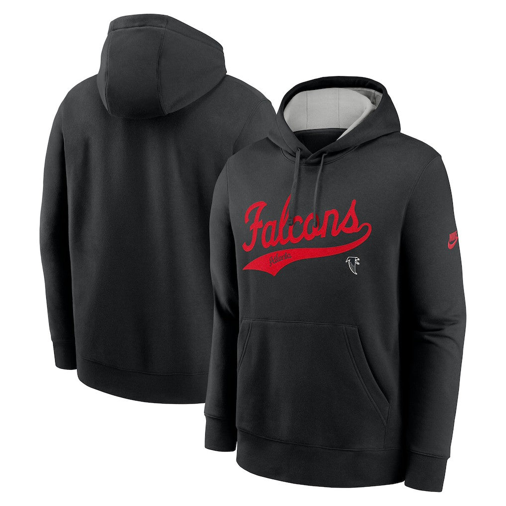 Atlanta Falcons Rewind Club Logo Pullover Hoodie Black