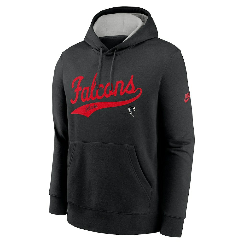 Atlanta Falcons Rewind Club Logo Pullover Hoodie Black