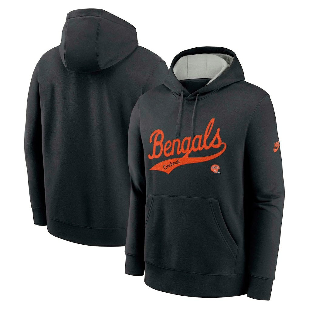 Cincinnati Bengals Rewind Club Logo Pullover Hoodie Black