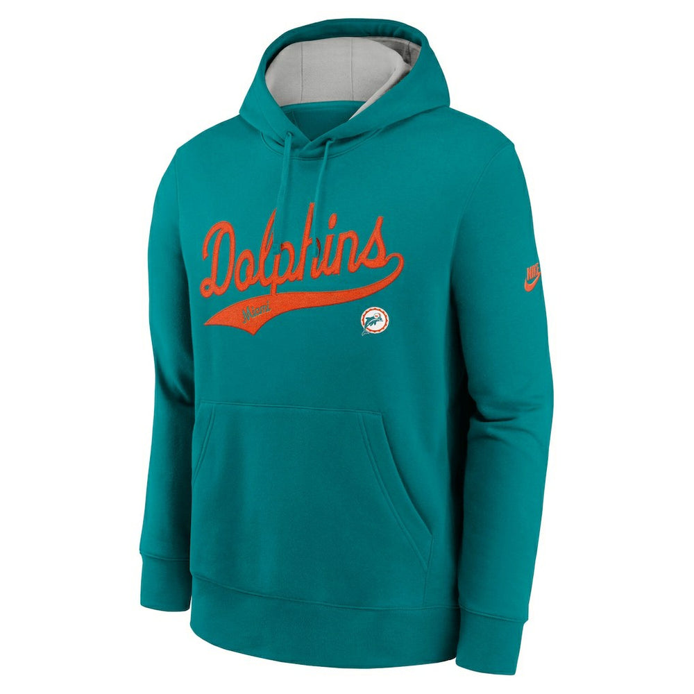 Miami Dolphins Rewind Club Logo Pullover Hoodie Aqua