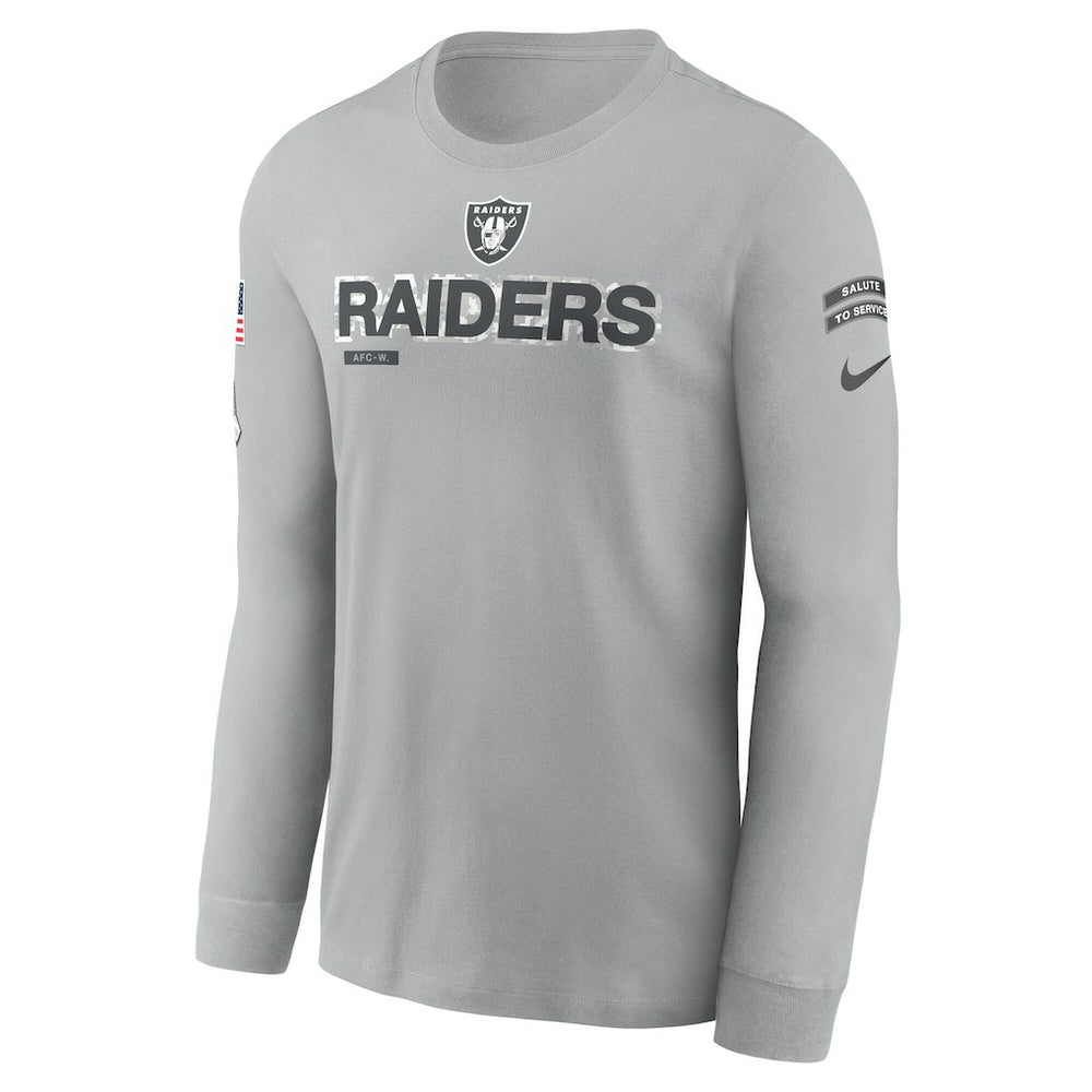 Las Vegas Raiders 2024 Salute To Service Long Sleeve T-Shirt Gray