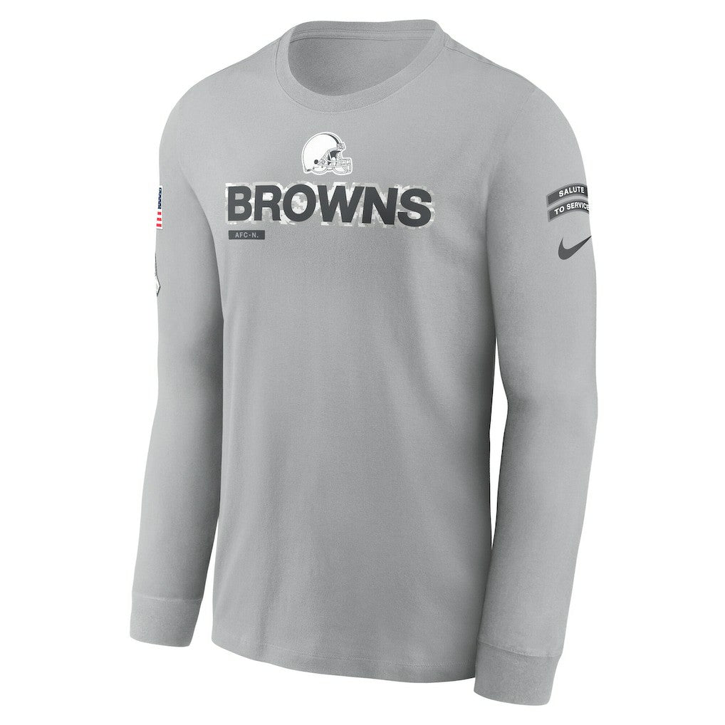 Cleveland Browns 2024 Salute To Service Long Sleeve T-Shirt Gray