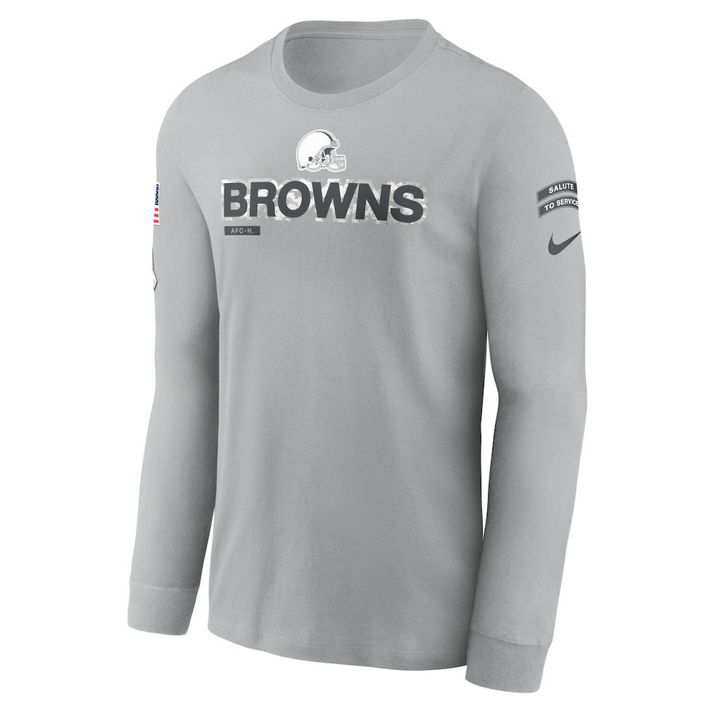 Cleveland Browns 2024 Salute To Service Long Sleeve T-Shirt Gray