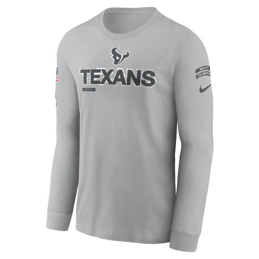 Houston Texans 2024 Salute To Service Long Sleeve T-Shirt Gray