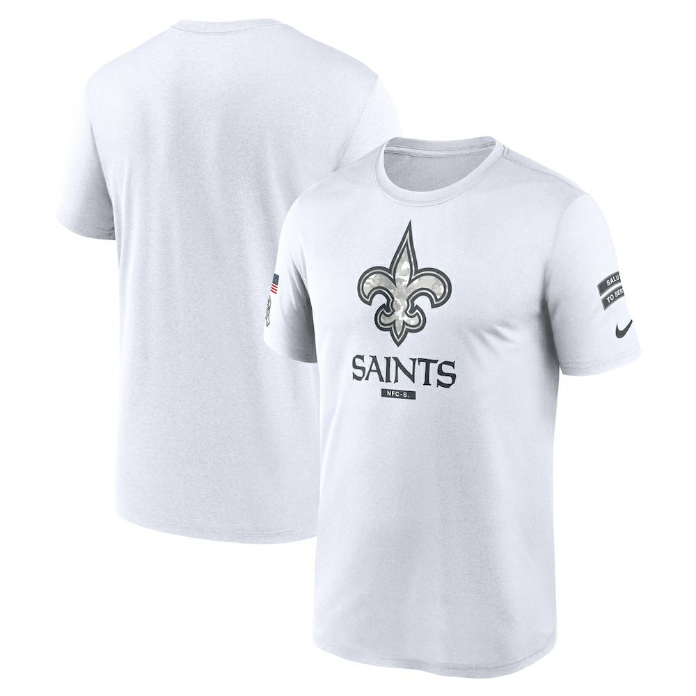 New Orleans Saints 2024 Salute To Service Legend Performance T-Shirt White