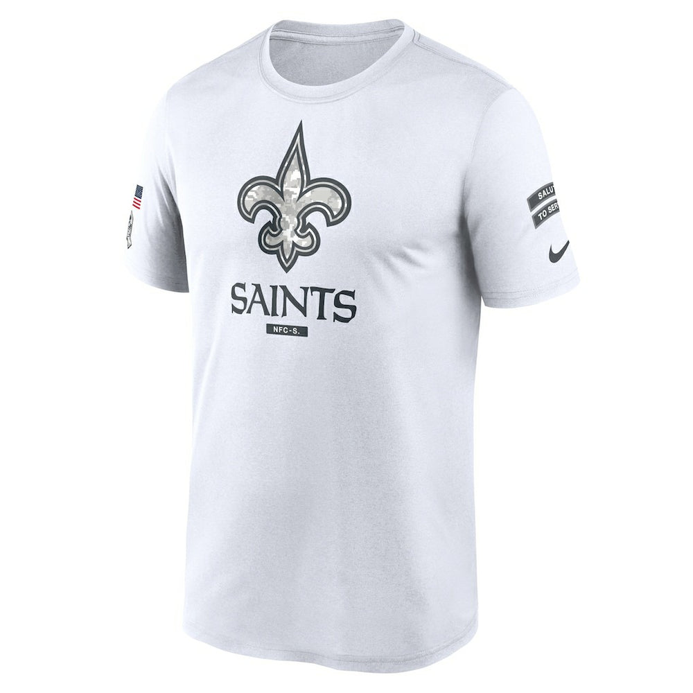 New Orleans Saints 2024 Salute To Service Legend Performance T-Shirt White