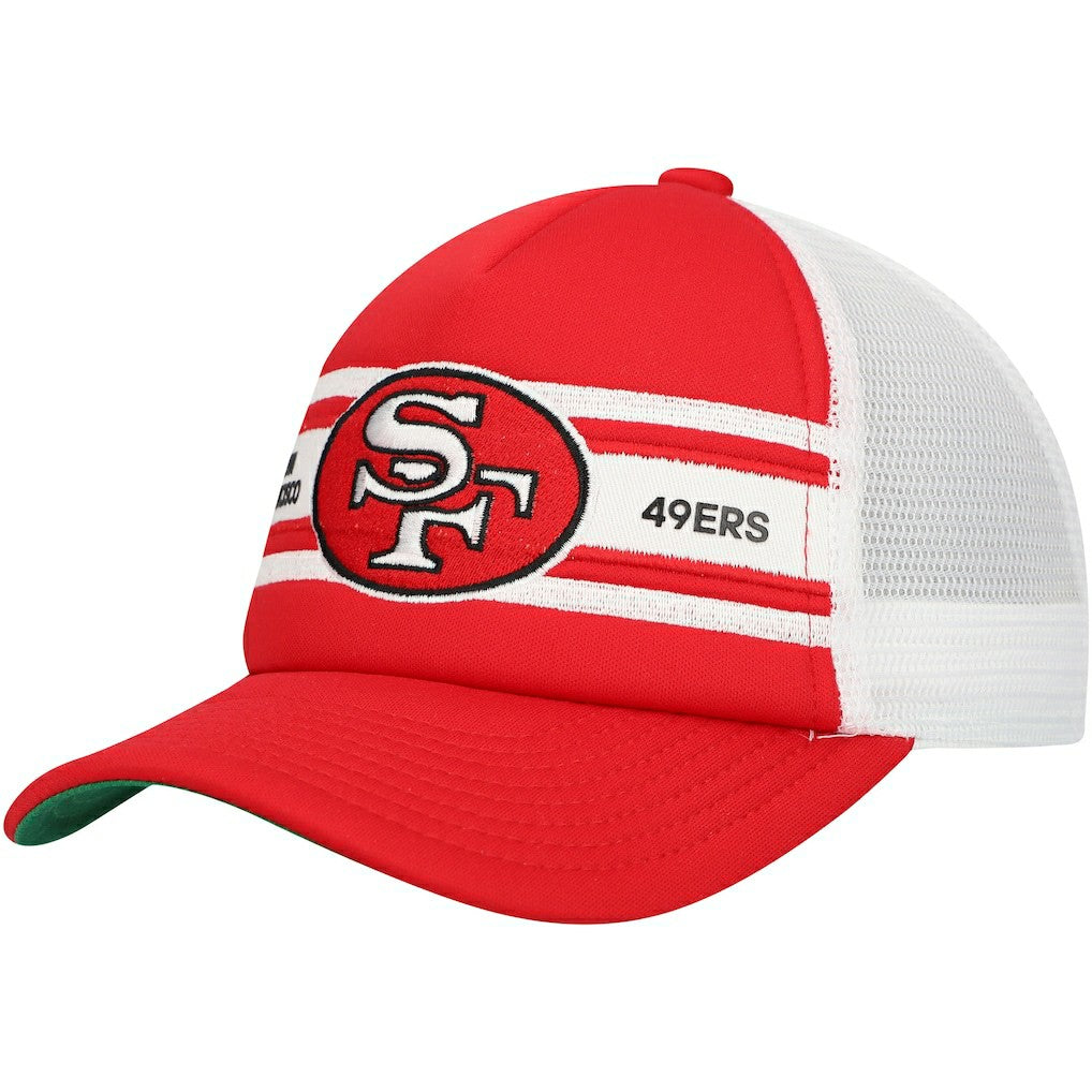 San Francisco 49ers Youth Stripe Trucker Adjustable Hat Scarlet