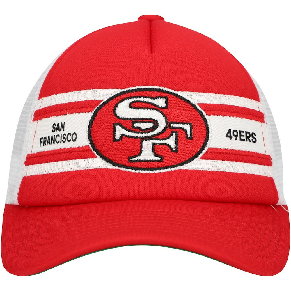 San Francisco 49ers Youth Stripe Trucker Adjustable Hat Scarlet