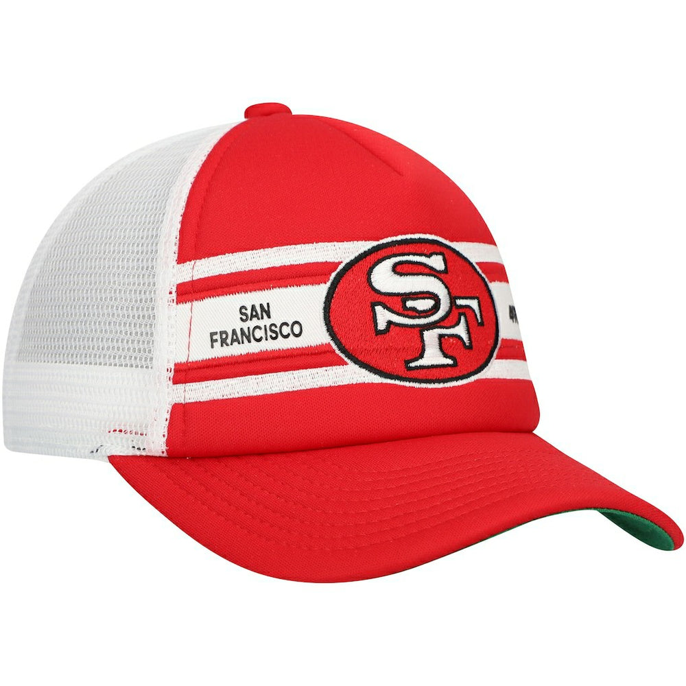 San Francisco 49ers Youth Stripe Trucker Adjustable Hat Scarlet