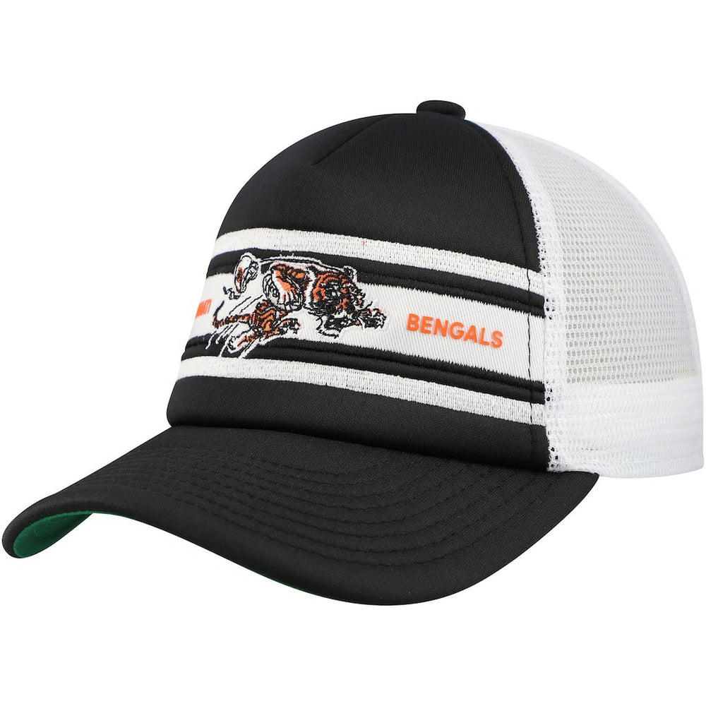 Cincinnati Bengals Youth Stripe Trucker Adjustable Hat Black