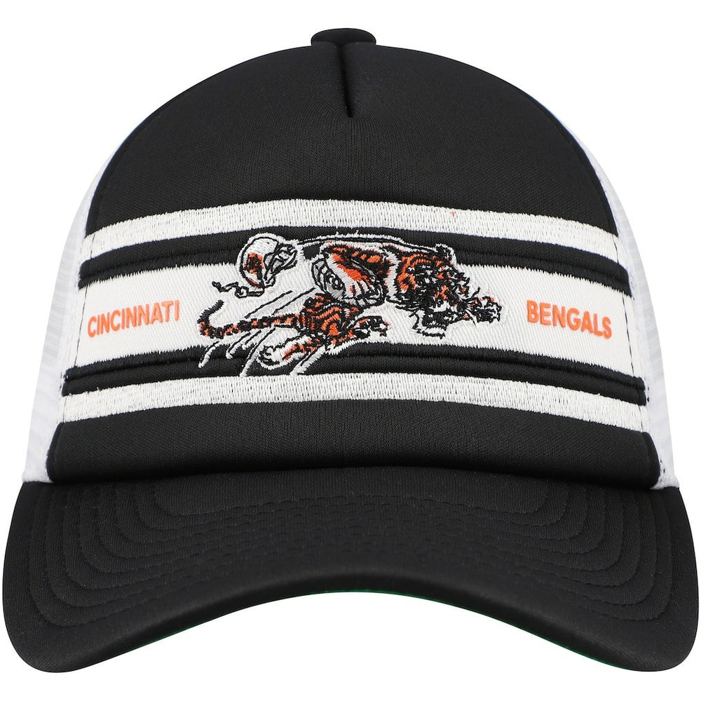 Cincinnati Bengals Youth Stripe Trucker Adjustable Hat Black
