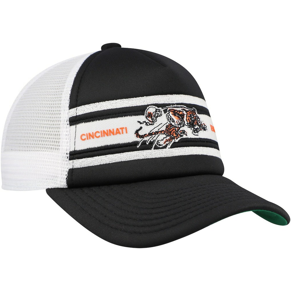 Cincinnati Bengals Youth Stripe Trucker Adjustable Hat Black