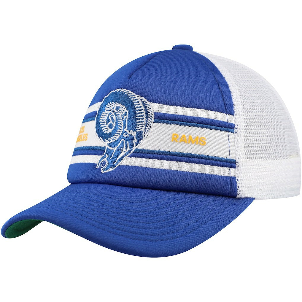 Los Angeles Rams Youth Stripe Trucker Adjustable Hat Royal
