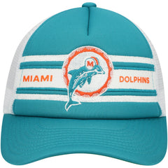 Miami Dolphins Youth Stripe Trucker Adjustable Hat Aqua