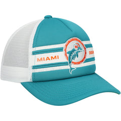 Miami Dolphins Youth Stripe Trucker Adjustable Hat Aqua