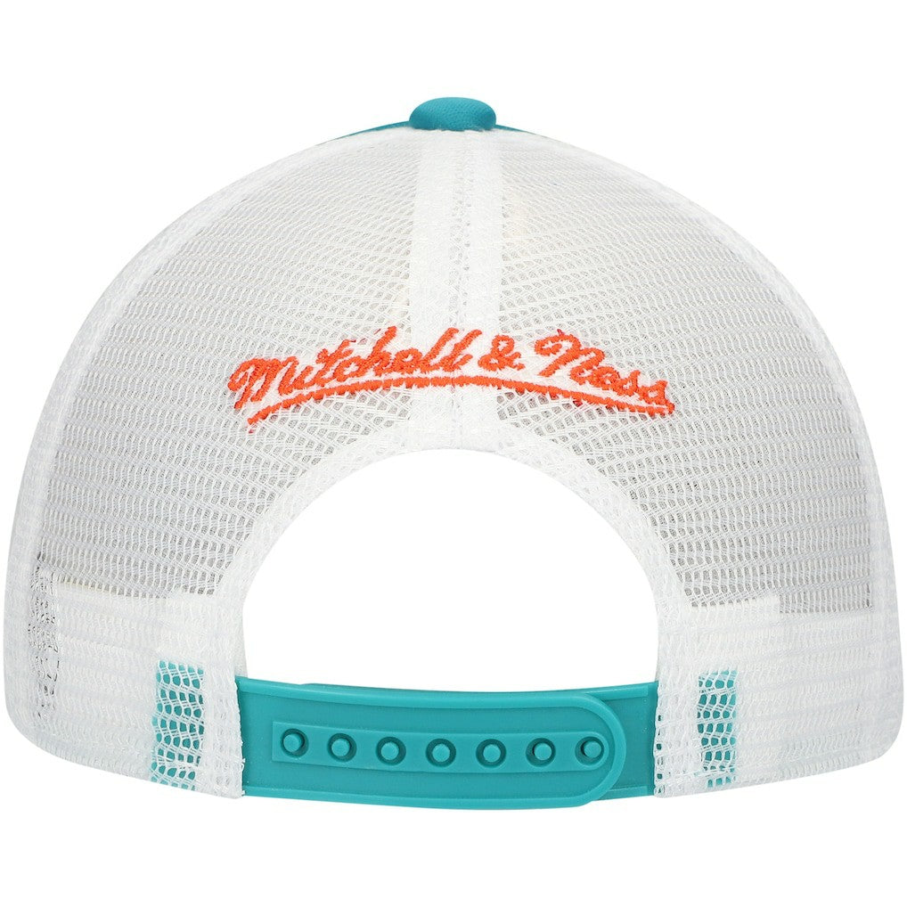 Miami Dolphins Youth Stripe Trucker Adjustable Hat Aqua