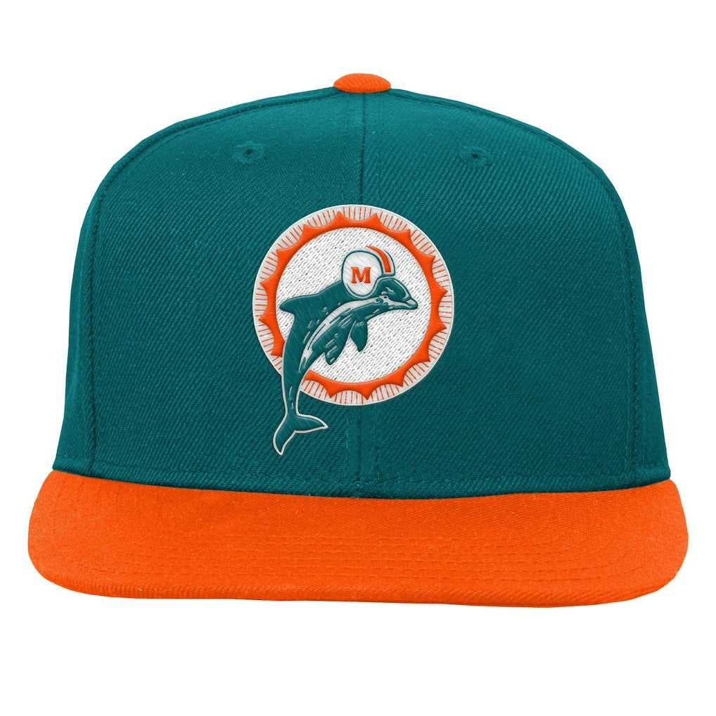 Miami Dolphins Youth Team Two-Tone Snapback Hat Aqua