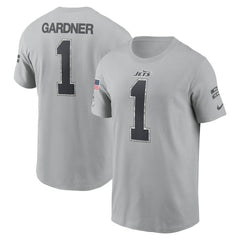 Ahmad Sauce Gardner New York Jets 2024 Salute To Service Name & Number T-Shirt Gray