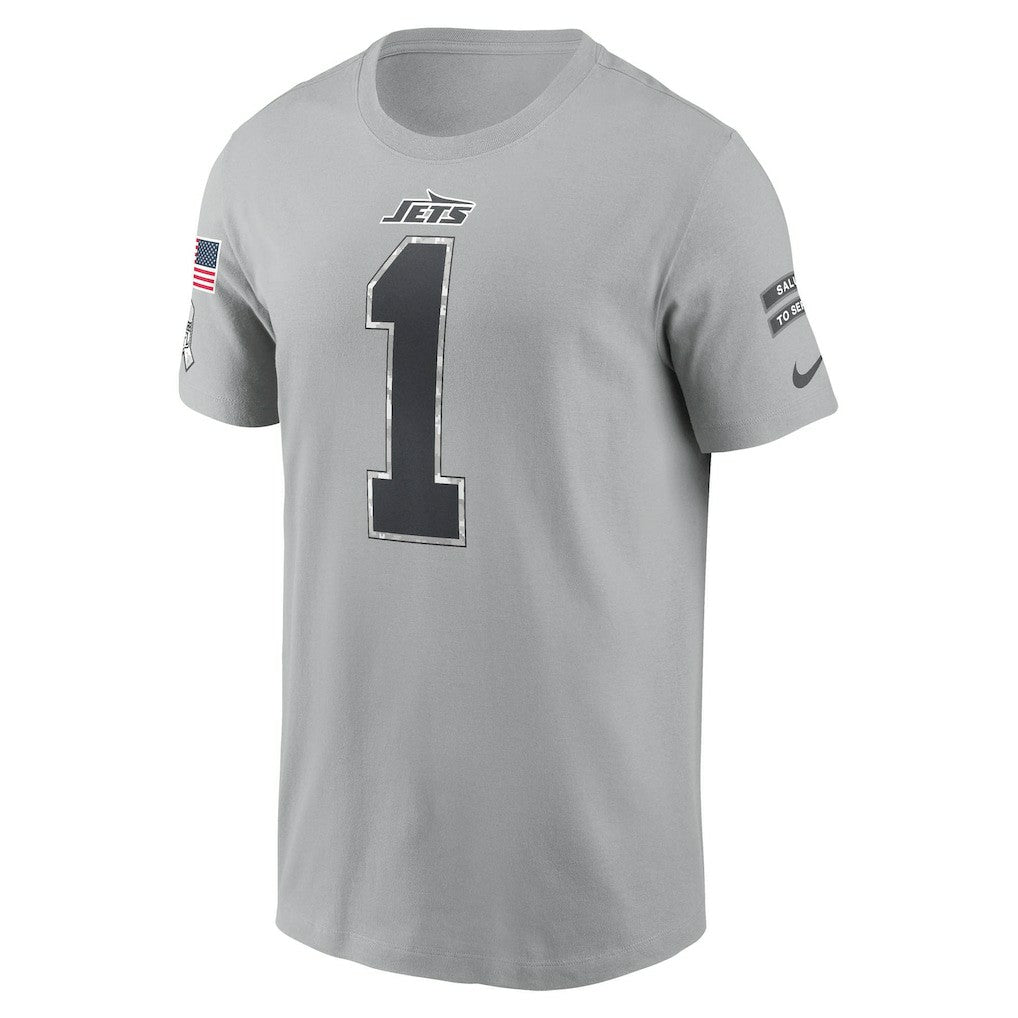 Ahmad Sauce Gardner New York Jets 2024 Salute To Service Name & Number T-Shirt Gray