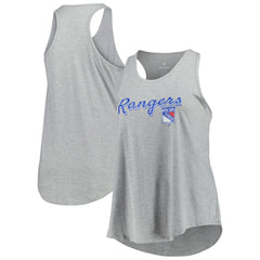 NHL New York Rangers Fanatics Women's Plus Size Racerback Tank Top - Heather Gray