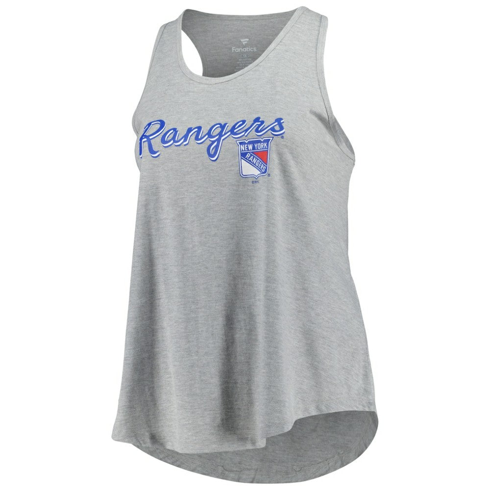 NHL New York Rangers Fanatics Women's Plus Size Racerback Tank Top - Heather Gray