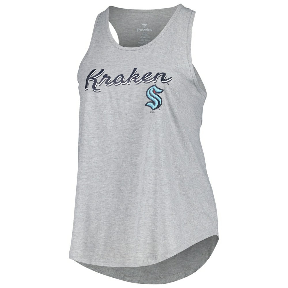 NHL Seattle Kraken Fanatics Women's Plus Size Racerback Tank Top - Heather Gray
