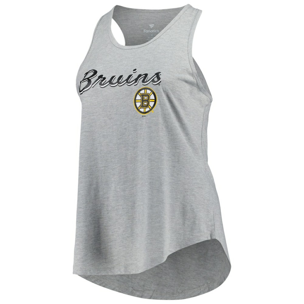 NHL Boston Bruins Fanatics Women's Plus Size Racerback Tank Top - Heather Gray