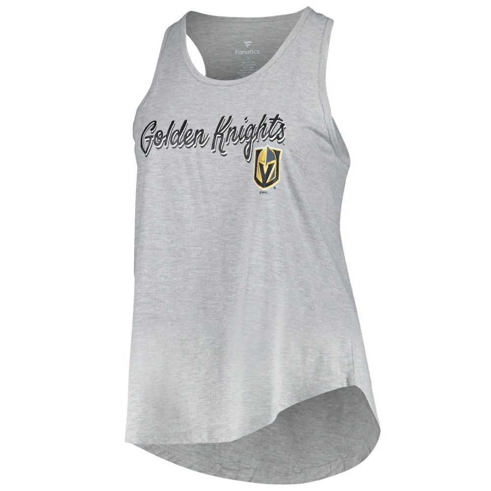 NHL Vegas Golden Knights Fanatics Women's Plus Size Racerback Tank Top - Heather Gray