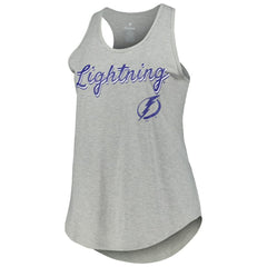 NHL Tampa Bay Lightning Fanatics Women's Plus Size Racerback Tank Top - Heather Gray