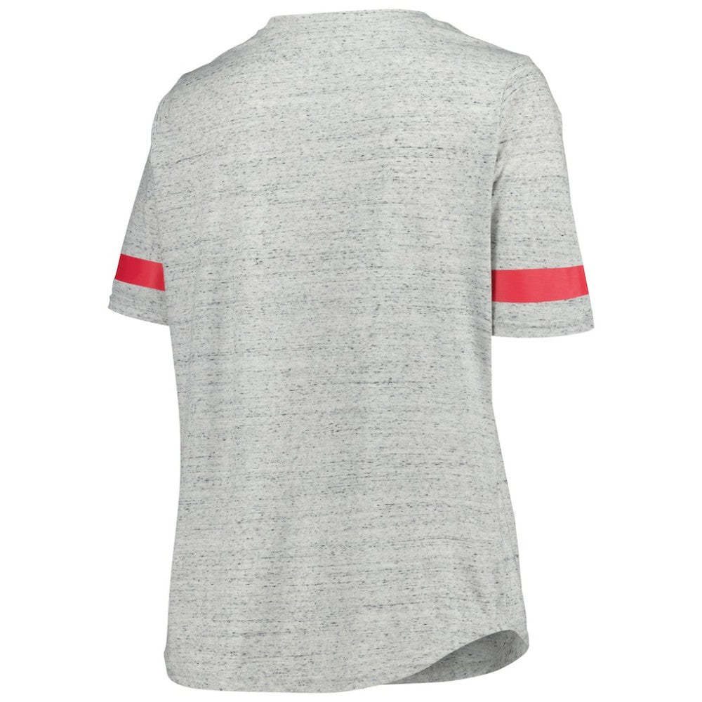 NHL New Jersey Devils Fanatics Women's Plus Size Lace-Up T-Shirt - Heather Gray