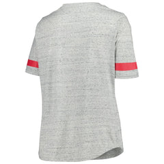 NHL New Jersey Devils Fanatics Women's Plus Size Lace-Up T-Shirt - Heather Gray