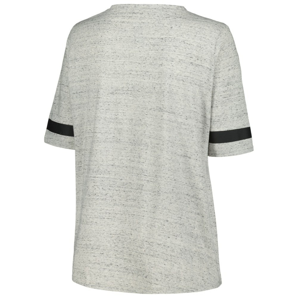 NHL Pittsburgh Penguins Fanatics Women's Plus Size Lace-Up T-Shirt - Heather Gray