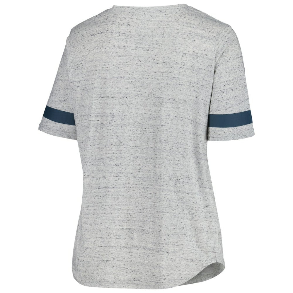 NHL Seattle Kraken Fanatics Women's Plus Size Lace-Up T-Shirt - Heather Gray