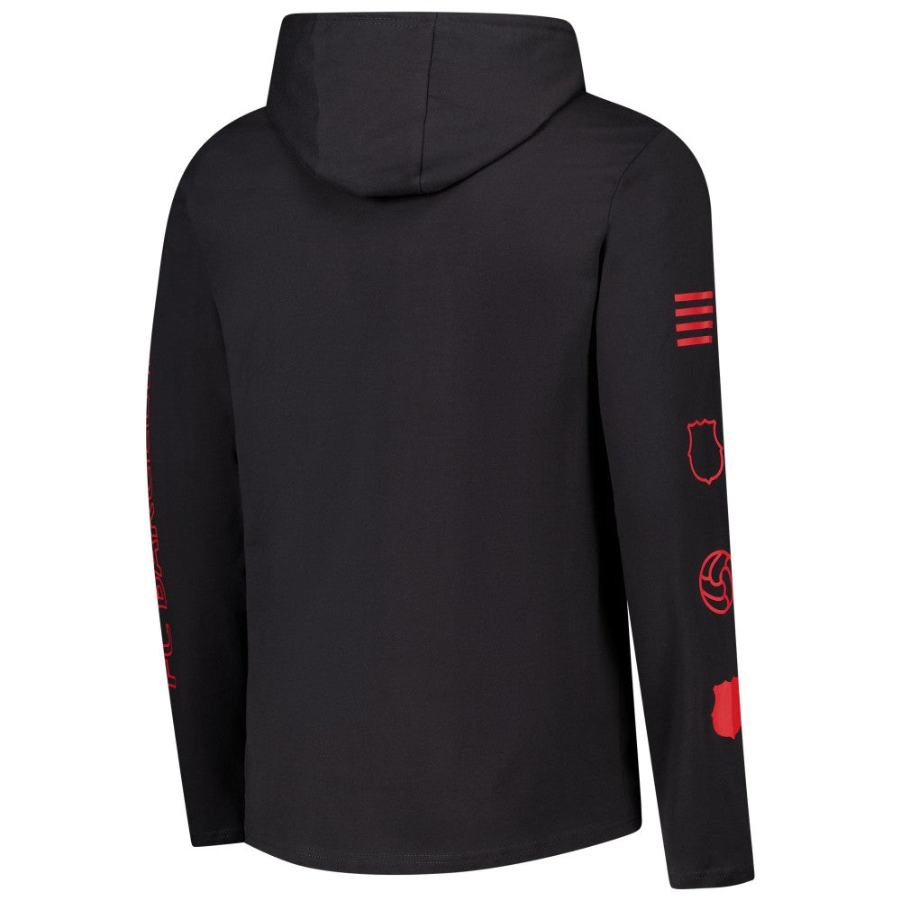 Barcelona Wordmark Long Sleeve Hoodie T-Shirt- Charcoal shop