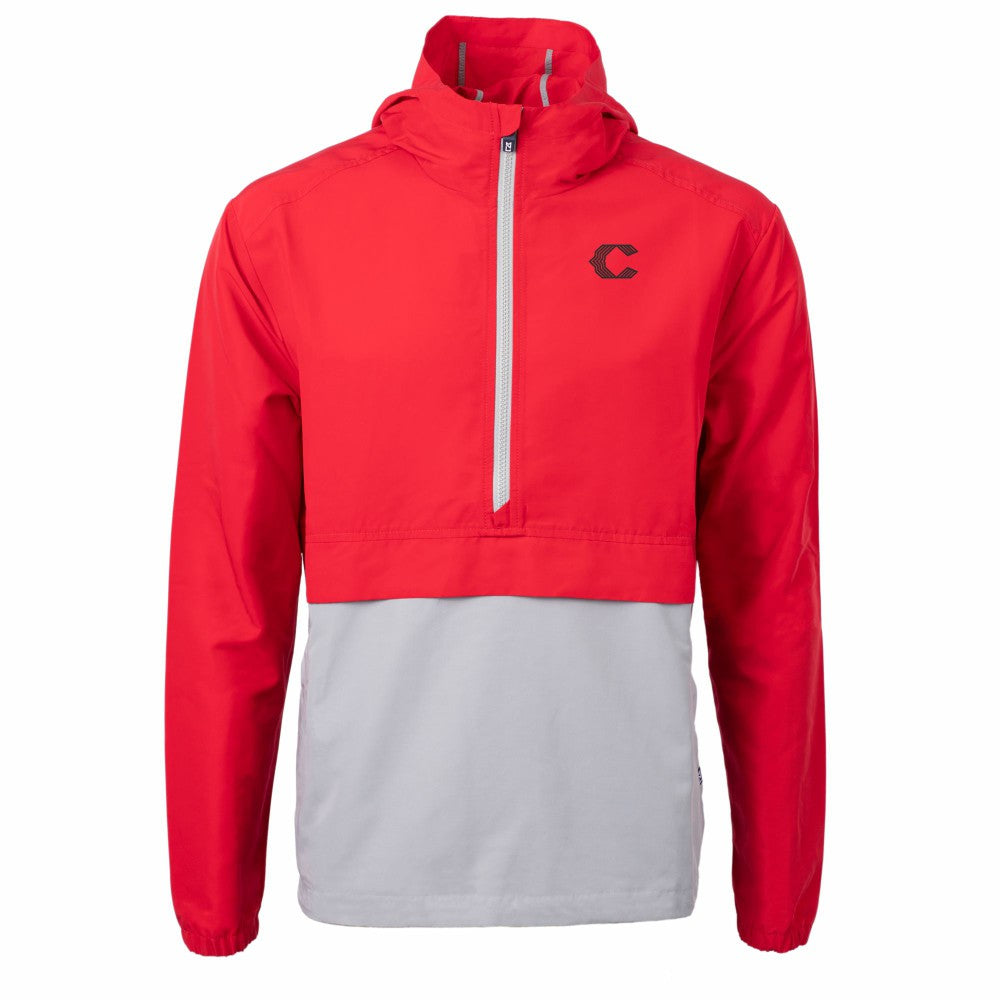 Cincinnati Reds Cutter & Buck City Connect Charter Eco Recycled Half-Zip Anorak Jacket - Red/Gray Jackets
