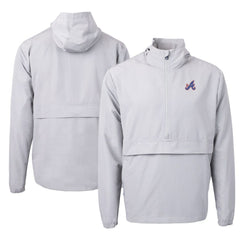 Atlanta Braves Cutter & Buck City Connect Charter Eco Recycled Half-Zip Anorak Jacket - Gray Jackets
