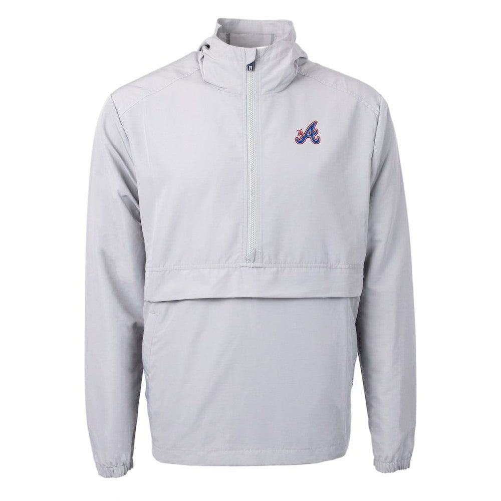 Atlanta Braves Cutter & Buck City Connect Charter Eco Recycled Half-Zip Anorak Jacket - Gray Jackets