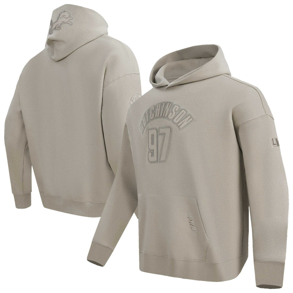 Aidan Hutchinson Detroit Lions Pro Standard Player Name & Number Pullover Hoodie Tan