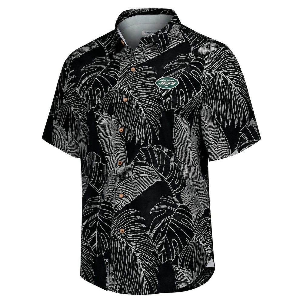 New York Jets Sport Vine Line Button-Down Shirt Black